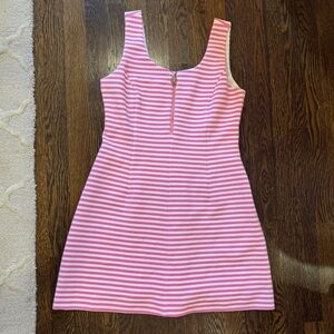 lily Pulitzer pink and white front zipper dress
